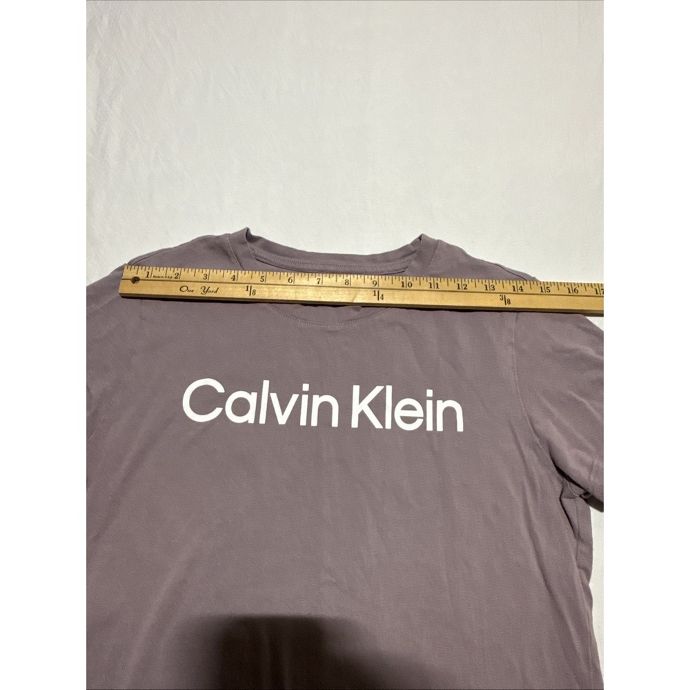 Calvin Klein Women's Performance Logo T Shirt Medium Purple Stretch - Picture 6 of 7